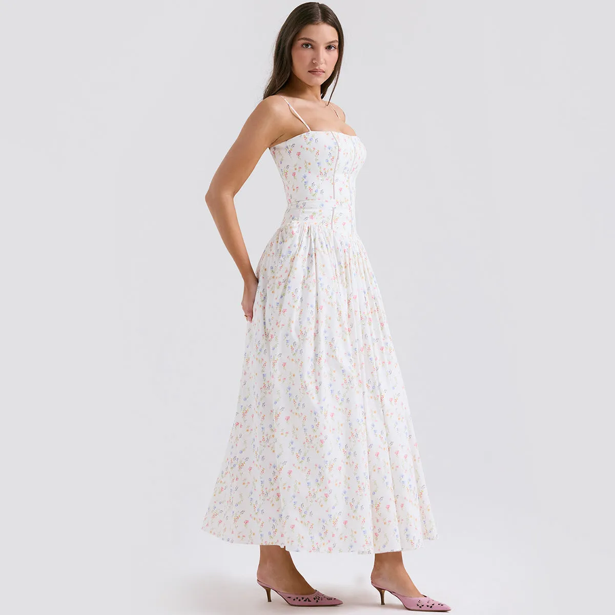 Lina Floral Midi Dress