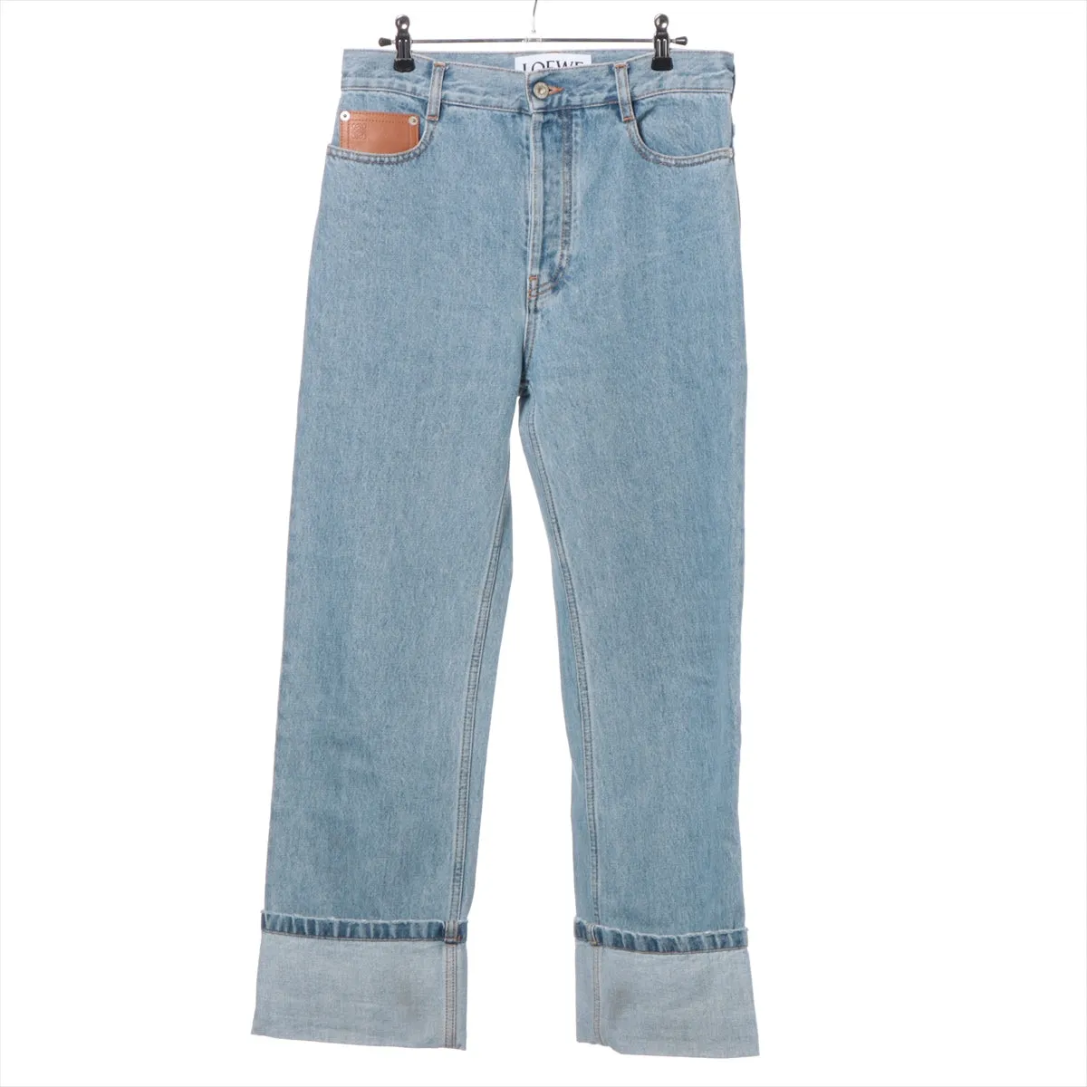 Loewe Anagram Button Fly Denim Pants Light Blue