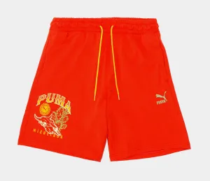 Michelada Fleece Shorts Mens Shorts (Orange)