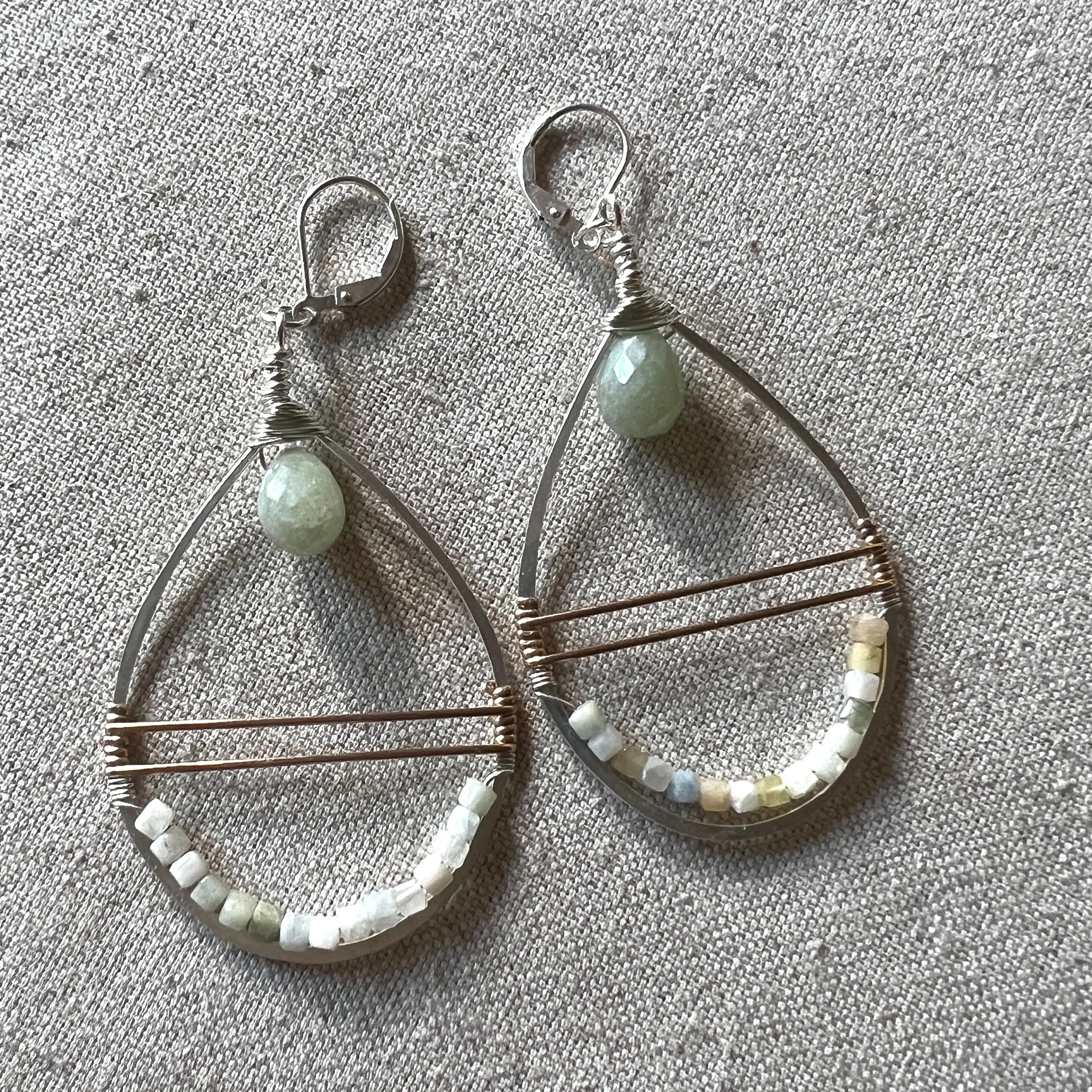 Mixed Metal Amazonite Earrings