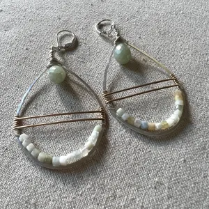 Mixed Metal Amazonite Earrings