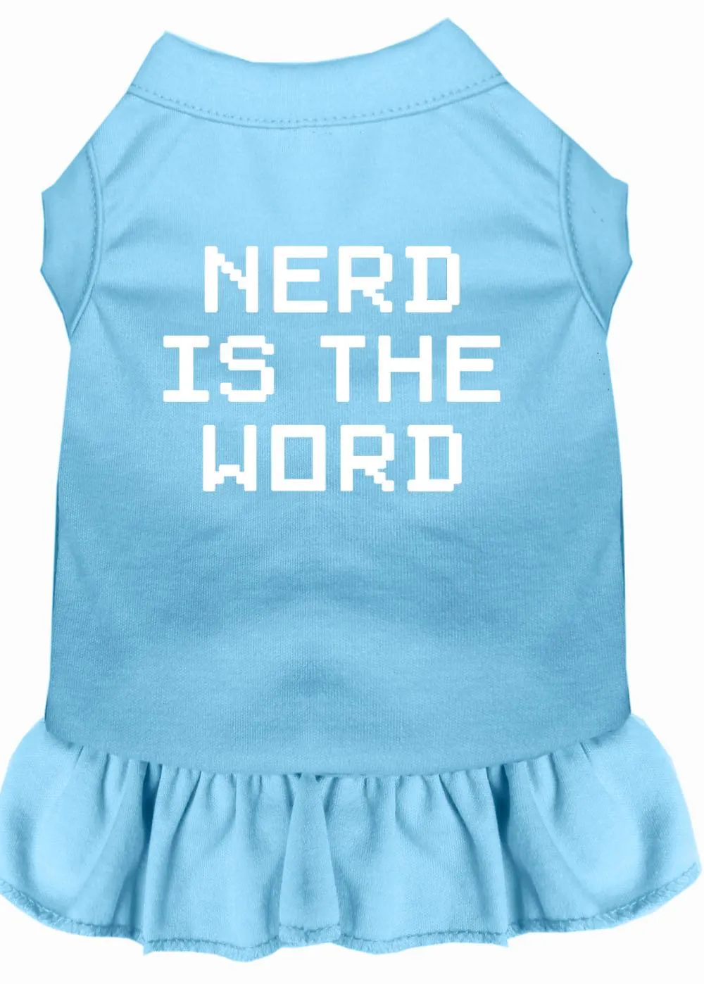 Nerd Is The Word Screen Print Dress Baby Blue 4x (22)