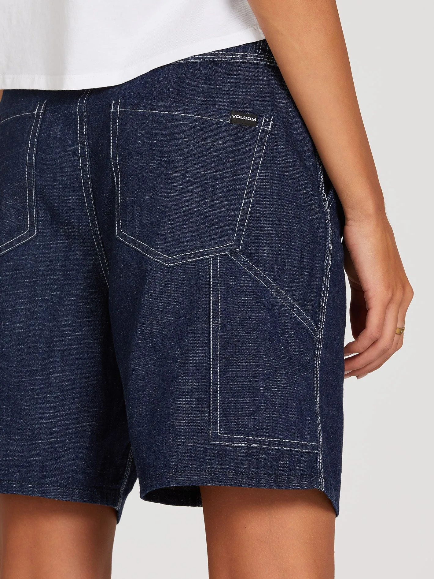 Painterly Denim Short - Service Blue