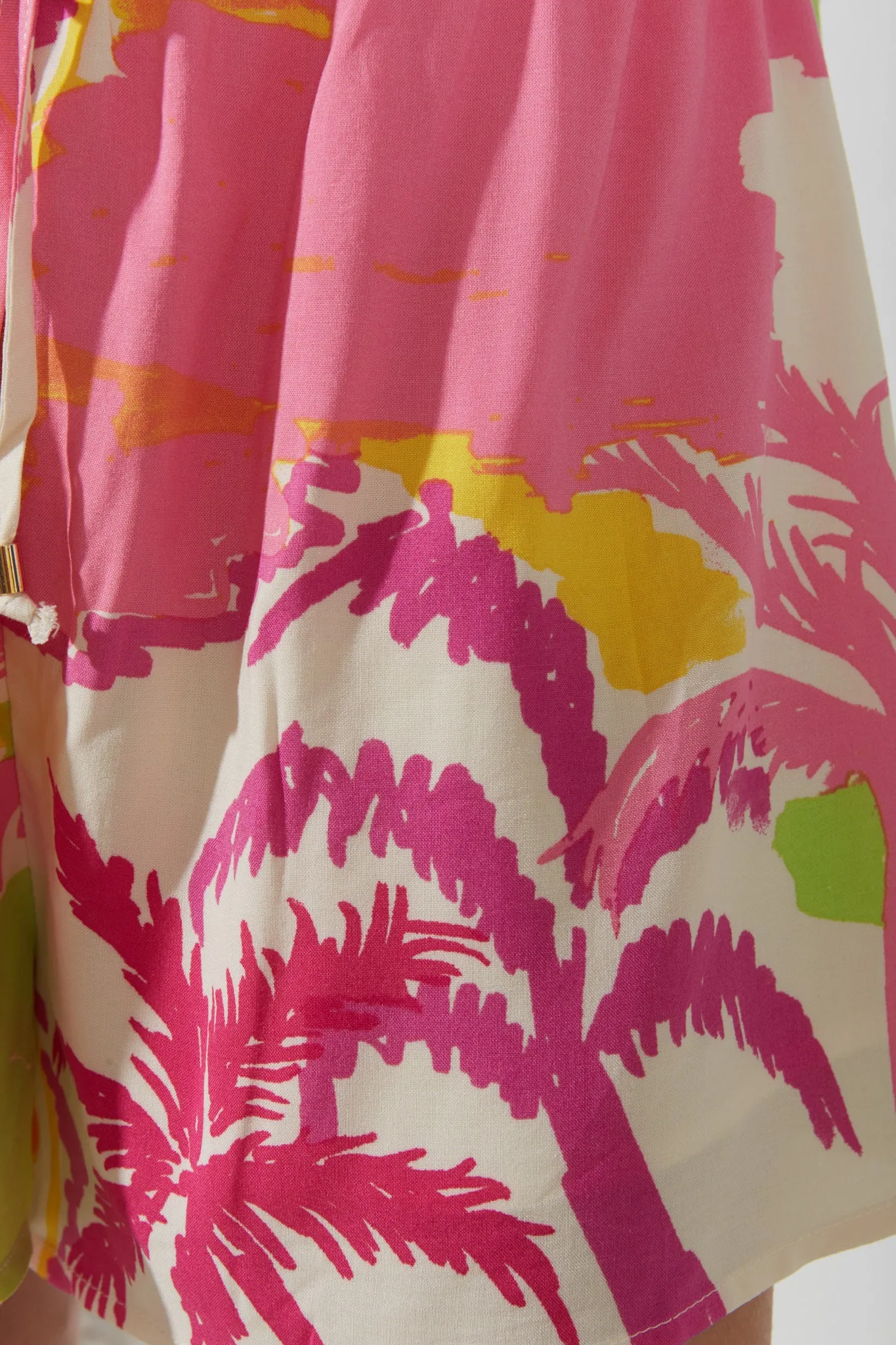 Paradisio Pink Tropical Drawstring Shorts