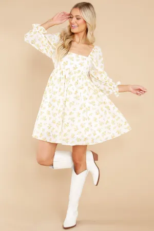 Something's Getting Started Yellow Floral Print Dress