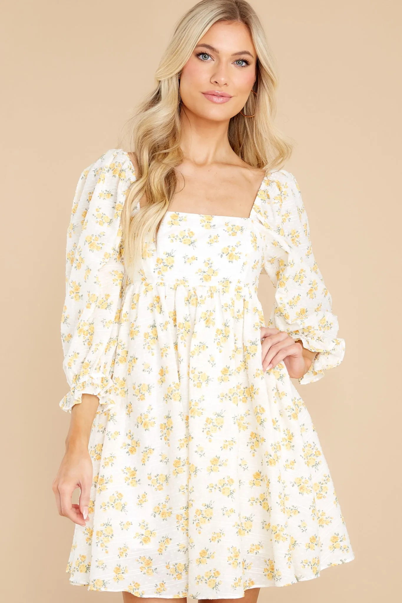 Something's Getting Started Yellow Floral Print Dress