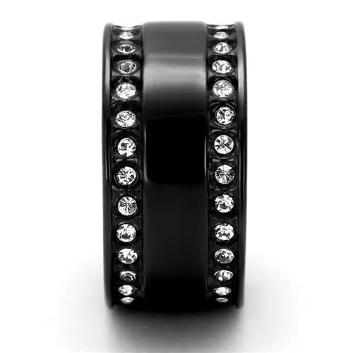 Stainless Steel Ring Top GRD Crystal Clear TK2195 for Women Style BlackIon