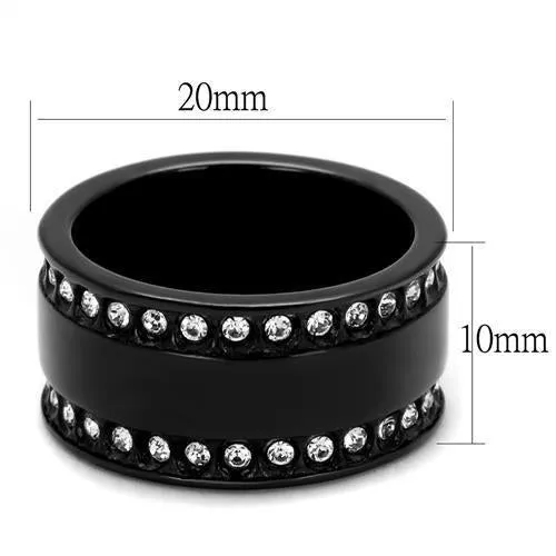 Stainless Steel Ring Top GRD Crystal Clear TK2195 for Women Style BlackIon