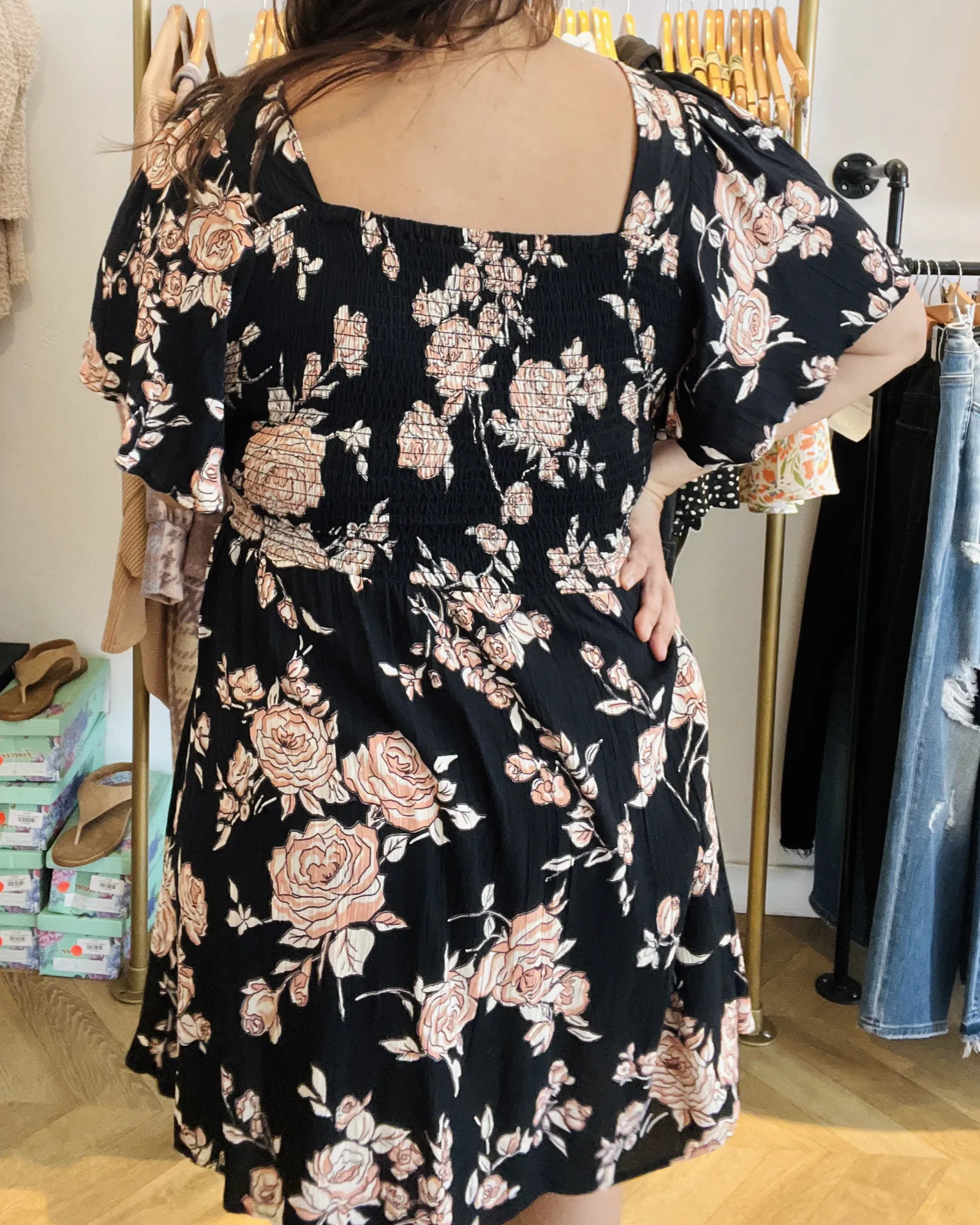 Twist Front Floral Dress