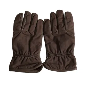 UGG Nylon / Leather Sheepskin Chocolate Gloves - Men's