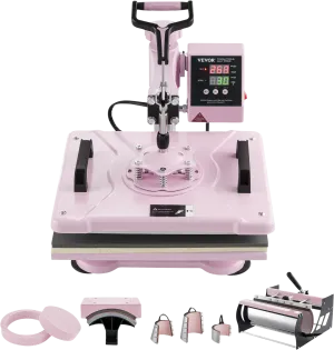 Vevor Heat Press 8-in-1 Machine 12" x 15" with 30oz Tumbler Press Pink New