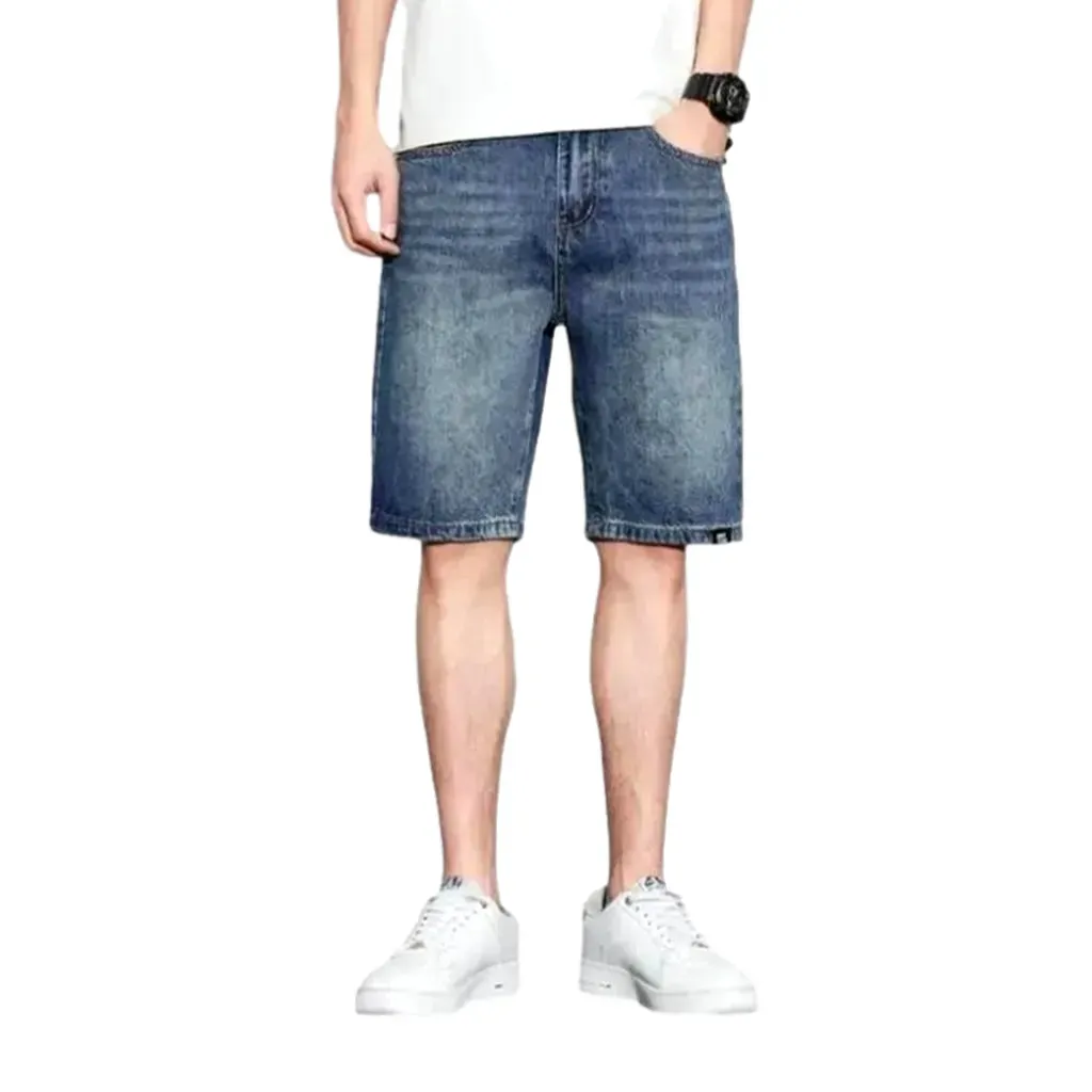 Vintage whiskered denim shorts for men