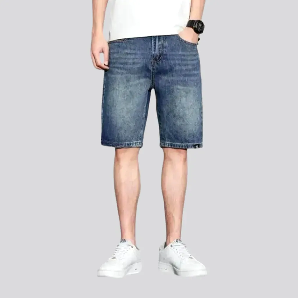 Vintage whiskered denim shorts for men