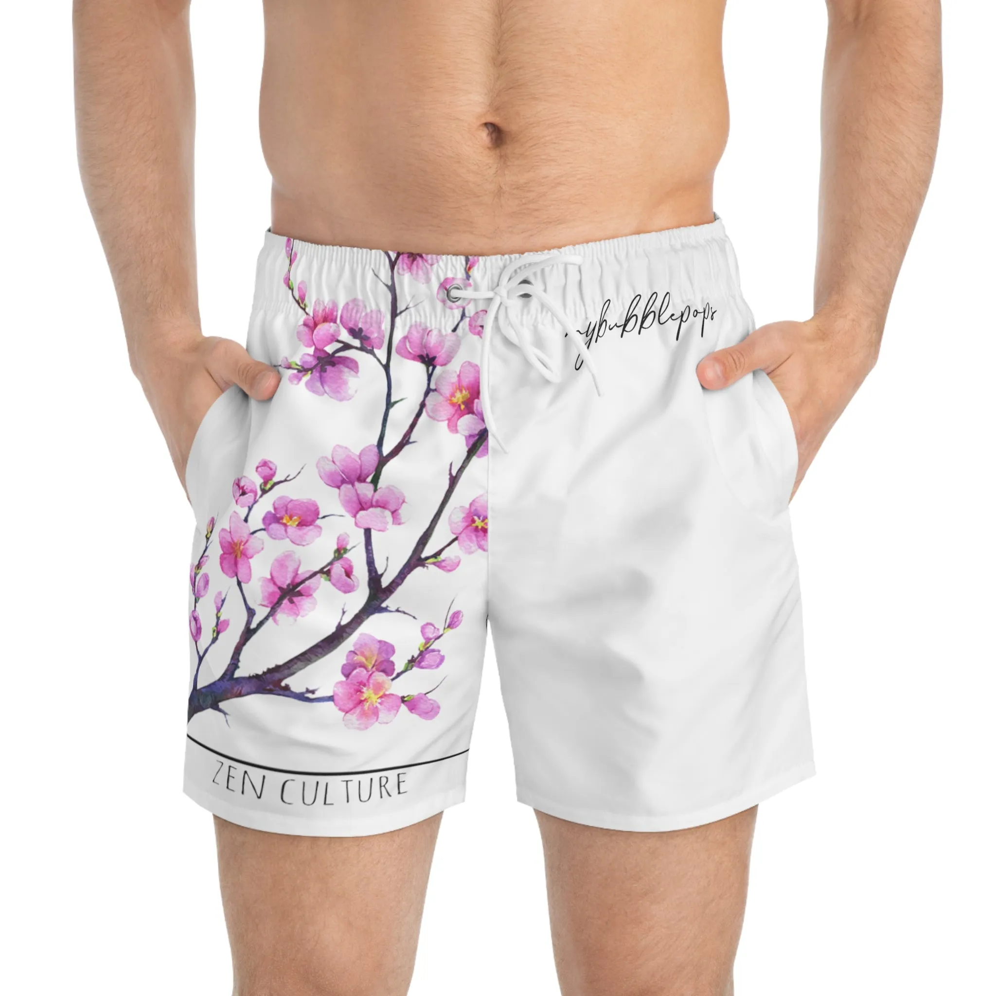 Zen Culture Cherry Blossom Swim Shorts Trunks