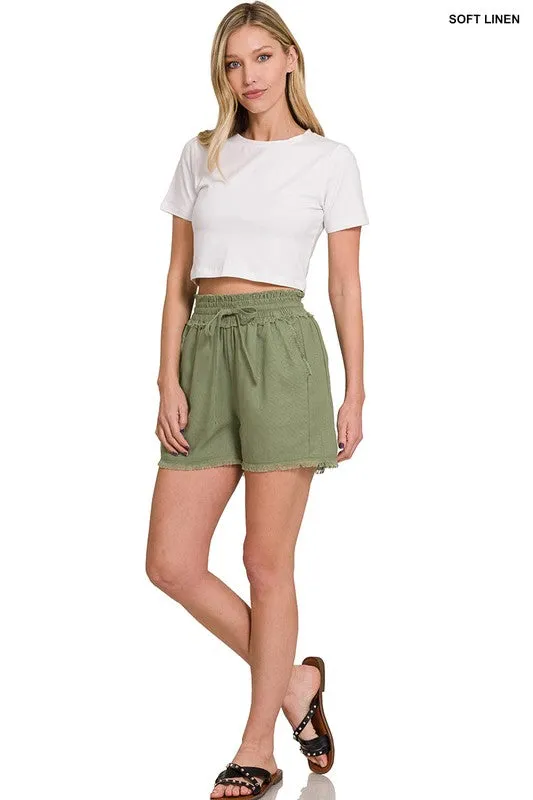 Zenana Daisy May Linen Shorts