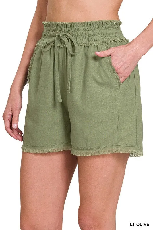 Zenana Daisy May Linen Shorts