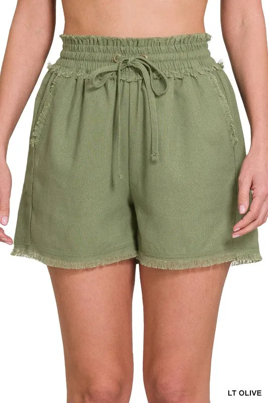 Zenana Daisy May Linen Shorts